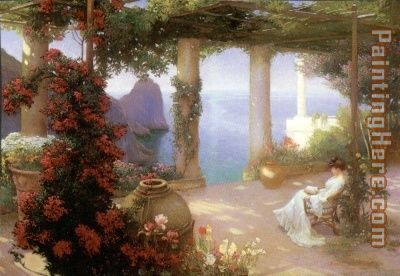 Terrace at Amalfi painting - Carl Fredrik Aagard Terrace at Amalfi art painting